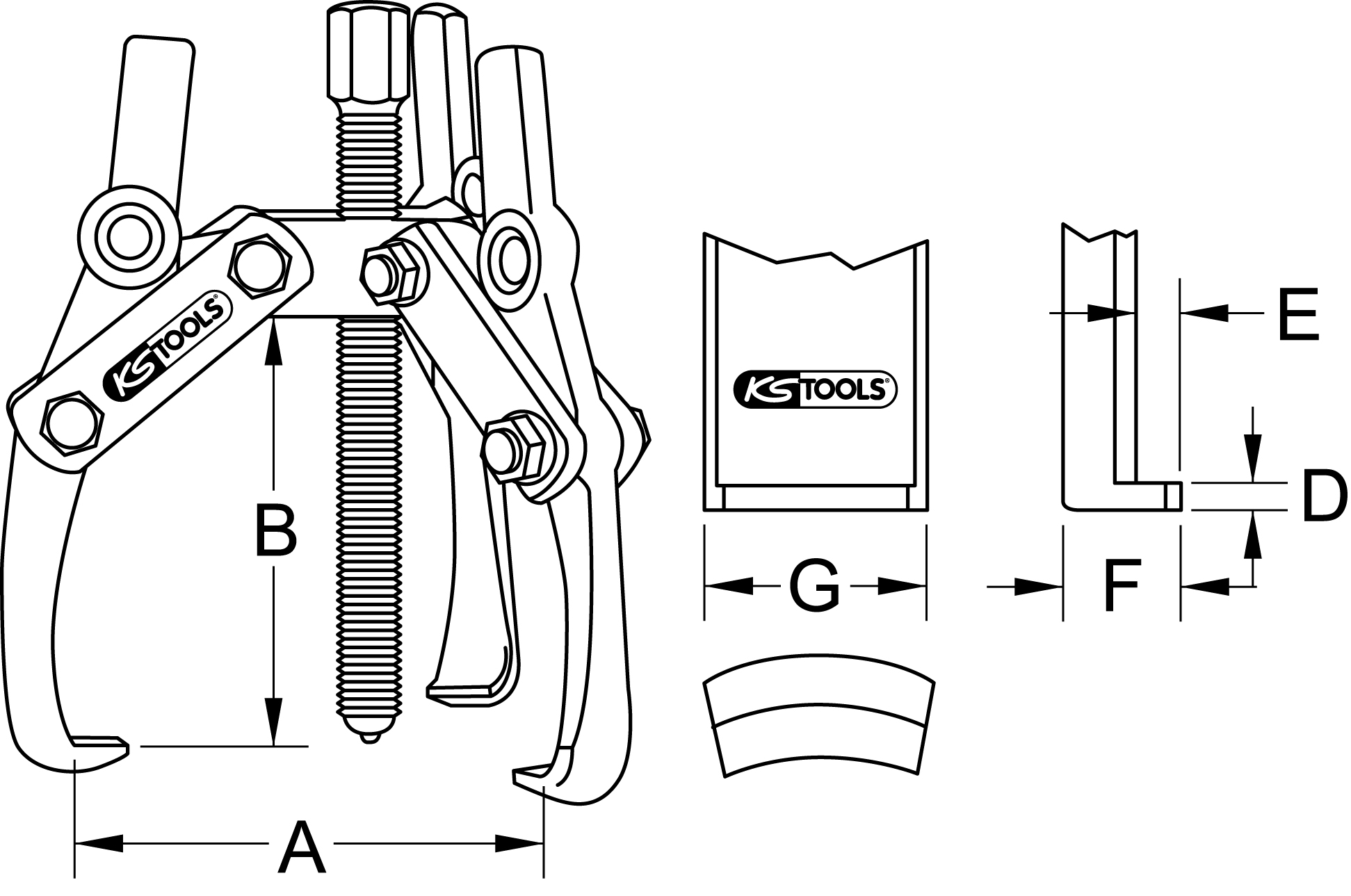 KS Tools Universal-Abzieher 3-armig