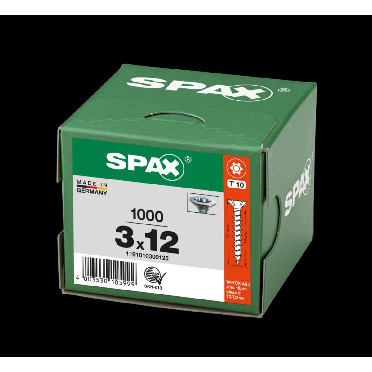 SPAX-S Senkkopf Bremsrippen T-Star Plus T10 Vollgewinde WIROX, 1000 Stück