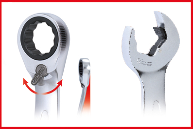 KS Tools DUO GEAR Ringmaulschlüssel-Satz,Maul-Ratschenfunktion,5-tlg, umschaltbar