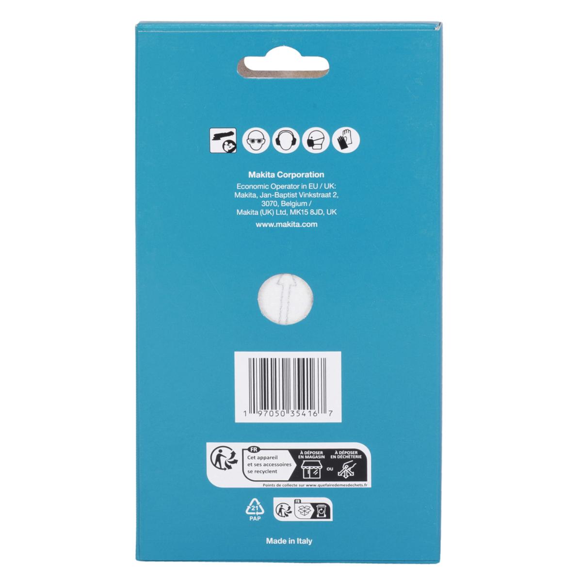 Makita Schleifpapier 100x150mm, Körnung A150,Klett, 7 Loch, 10 Stück
