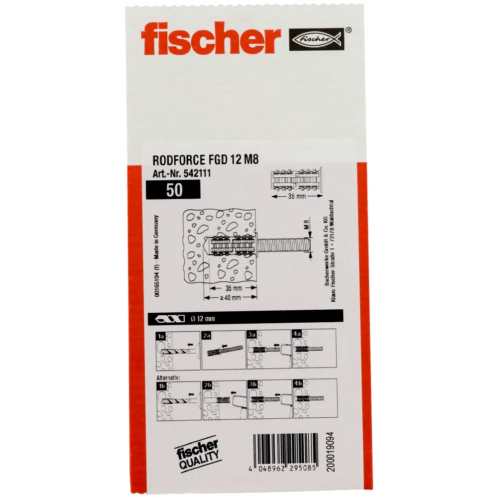 Fischer Gewindestangendübel Rodforce FGD 12 M8