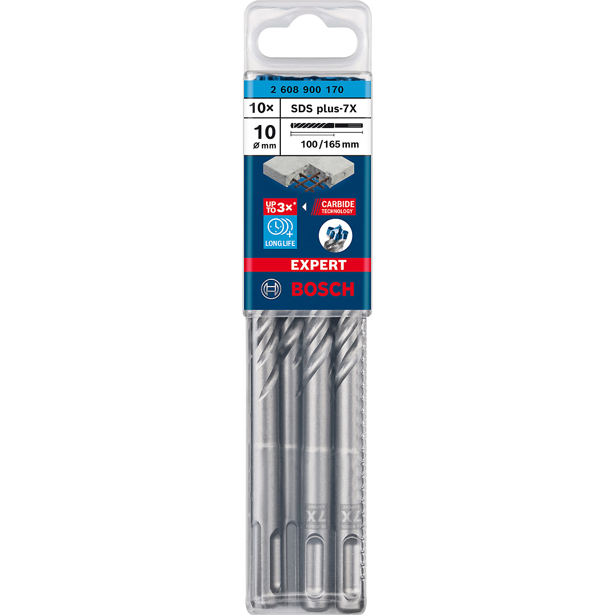 Bosch EXPERT SDS plus-7X Hammerbohrer, für Bohrhämmer ø 10 mm