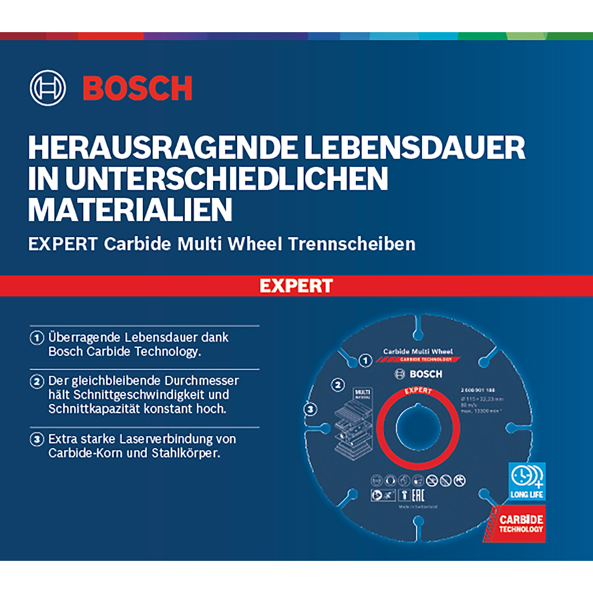 Bosch EXPERT Carbide Multi Wheel Trennscheibe, für kleine Winkelschleifer