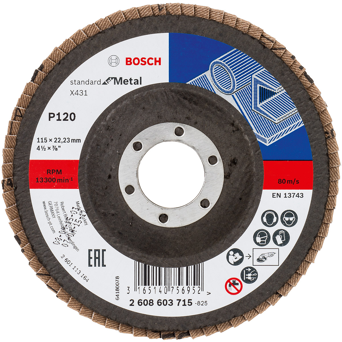 Bosch Fächerschleifscheibe X431 Standard for Metal, gerade