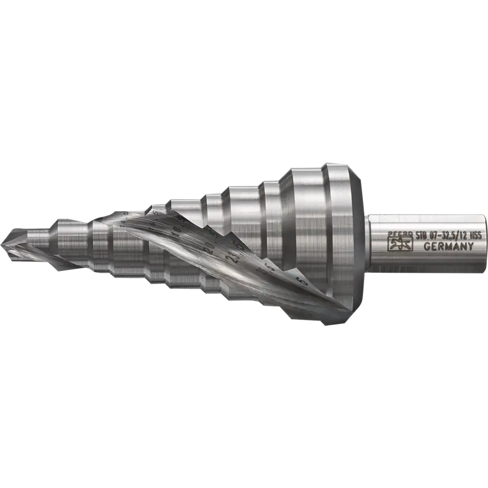 PFERD TOOLS Stufenbohrer HSS 11 Bohrstufen Ø 7-32,5 mm 3-Flächenschaft-Ø 12 mm