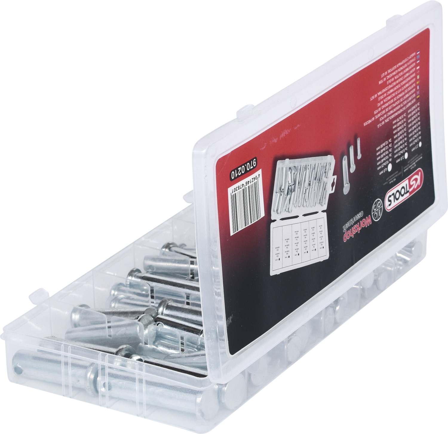 KS Tools Sortiment Sicherungsbolzen, Ø 5-12mm, 21 Größen, 60-tlg