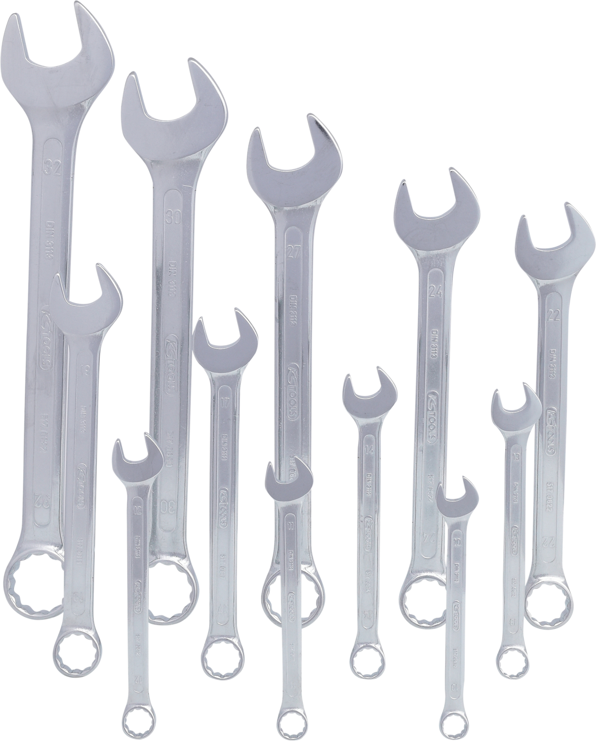 KS Tools Ringmaulschlüssel-Satz, abgewinkelt, 12-tlg 10-32mm