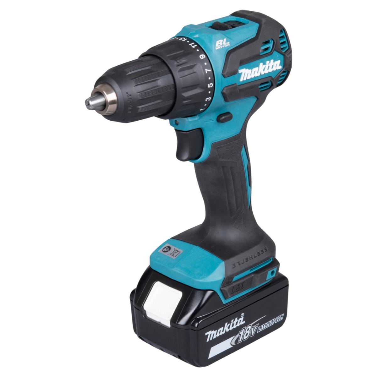 Makita Akku-Schlagbohrschrauber 18V / 5,0 Ah, 2 Akkus + Ladegerät im MAKPAC, inkl. MAKPAC-Organizer 191X80-2