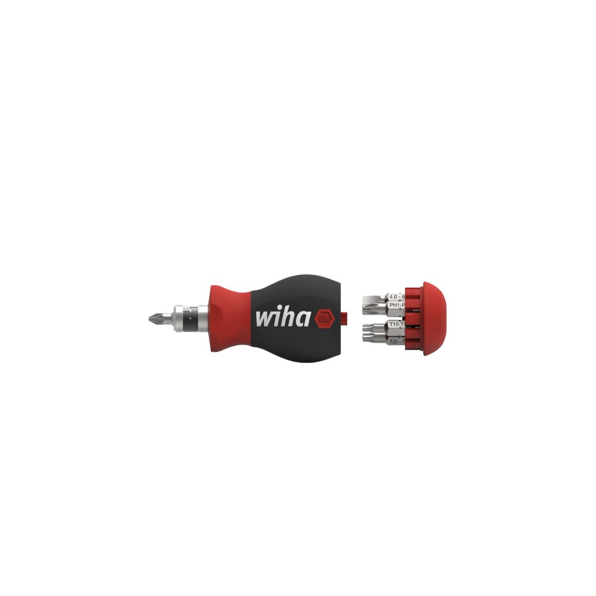 Wiha Schraubendreher mit Bit Magazin Stubby gemischt mit 7 Doppelbits