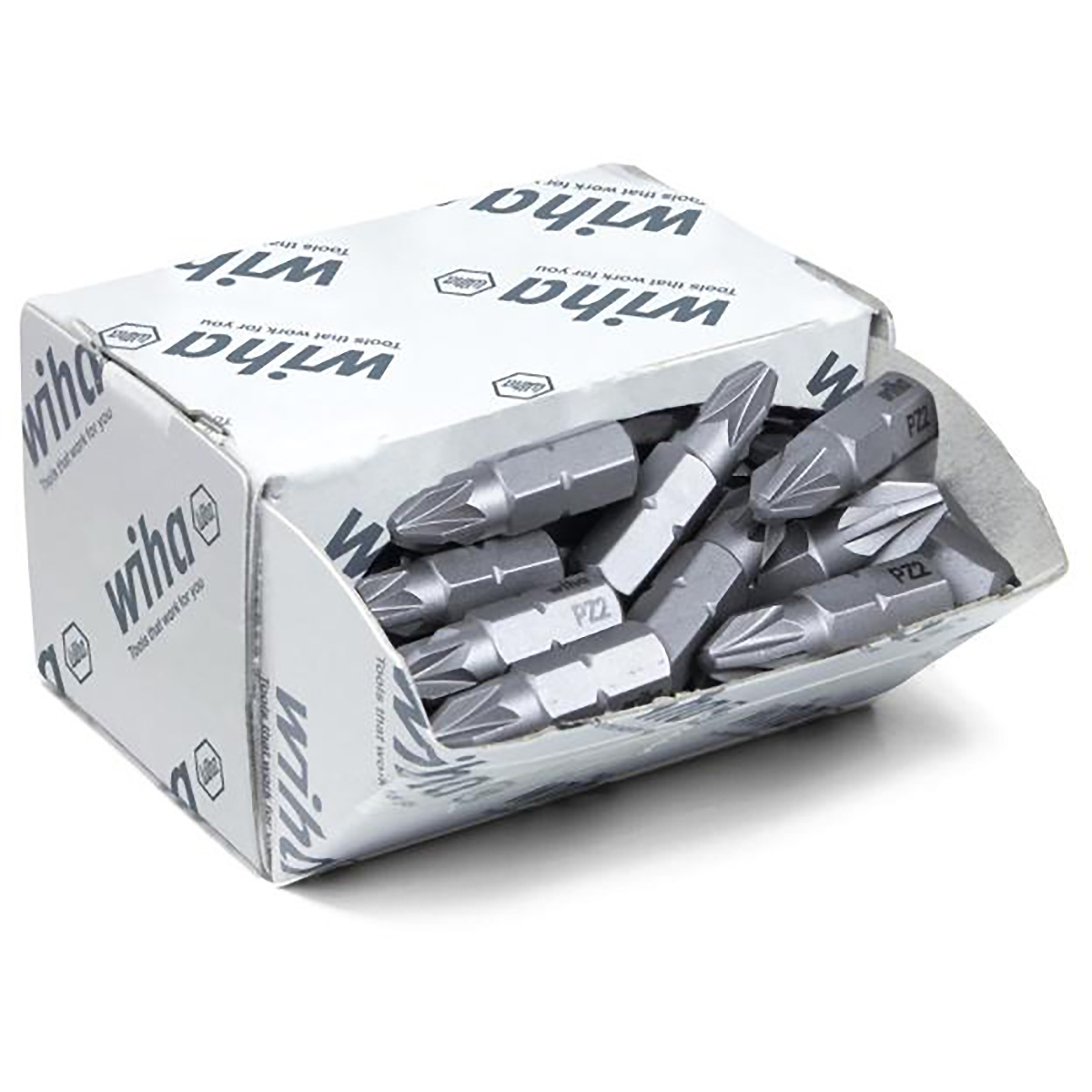 Wiha Bit Set Standard 25 mm Pozidriv (PZ2) 50-teilges Set 1/4 zoll C6,3 in Großpackung