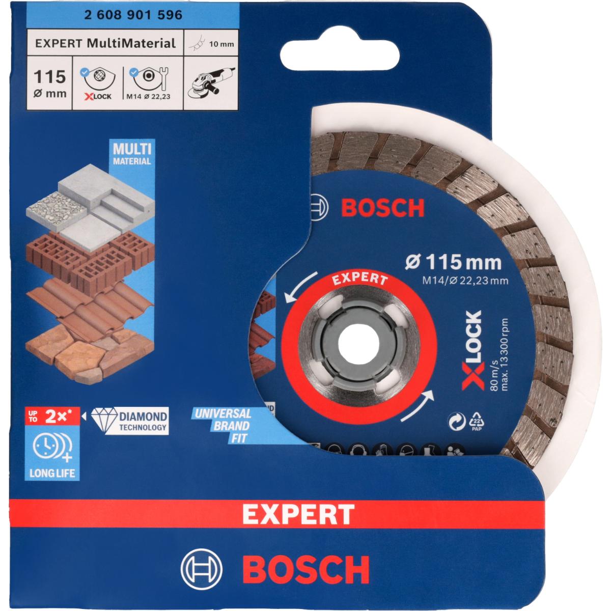 Bosch EXPERT MultiMaterial X-LOCK Diamanttrennscheiben, 22,23 x 2,4 x 12 mm