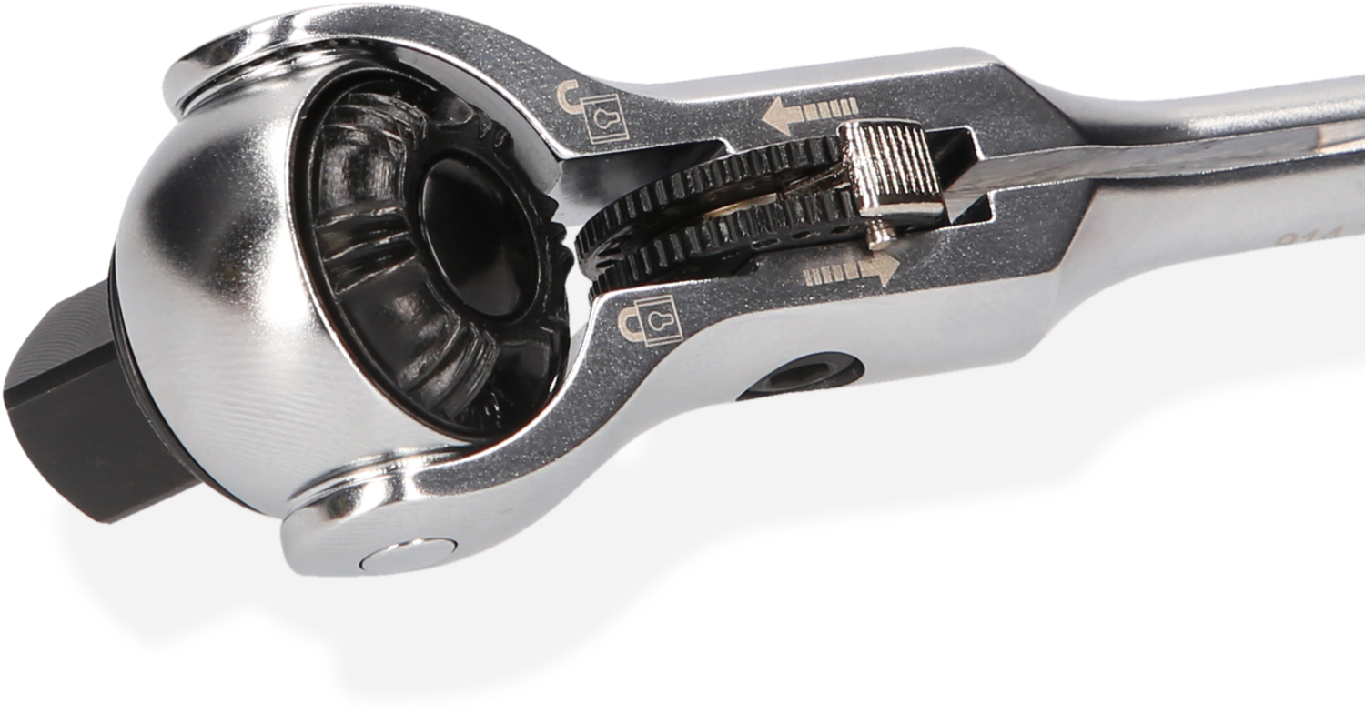 KS Tools 1/4" MODIFIX Mini-T-Griff-Schwenkkopf-Knarre, 72 Zahn