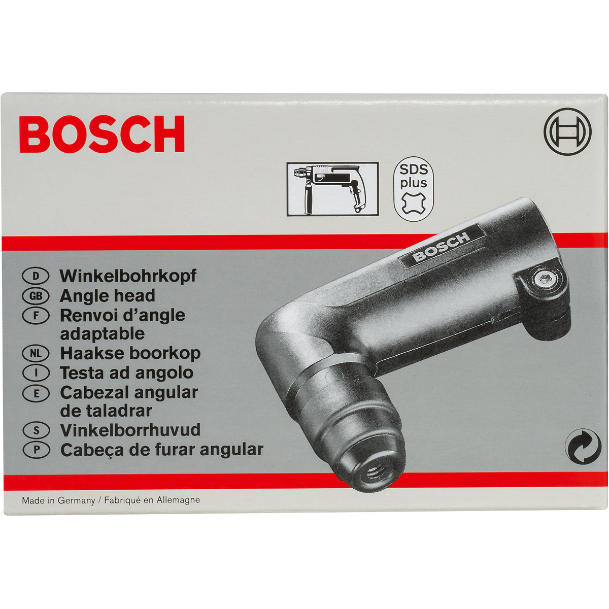 Bosch Winkelbohrkopf für leichte Bohrhämmer mit SDS plus Werkzeughalter, 43 mm