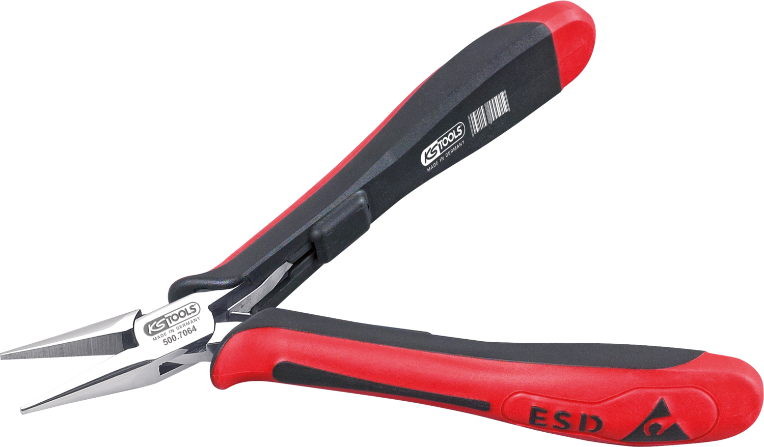 KS Tools ESD Spitzzange, gerade, mit Hieb, 130mm