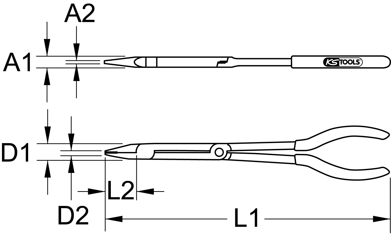 KS Tools Doppelgelenk-Flachzange, XL