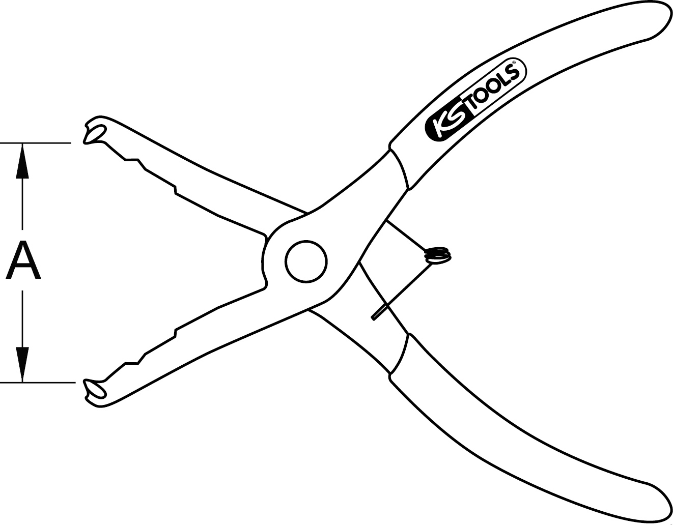 KS Tools Clip-Zange, abgewinkelt
