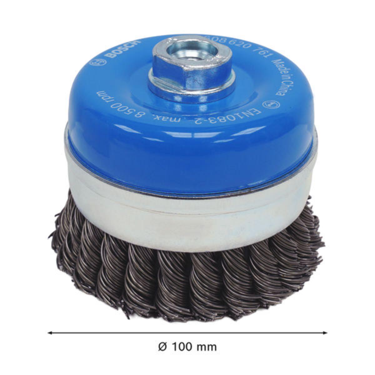 Bosch Metal heavy Topfbürste, 100 x 0,8 mm, M10, gezopft