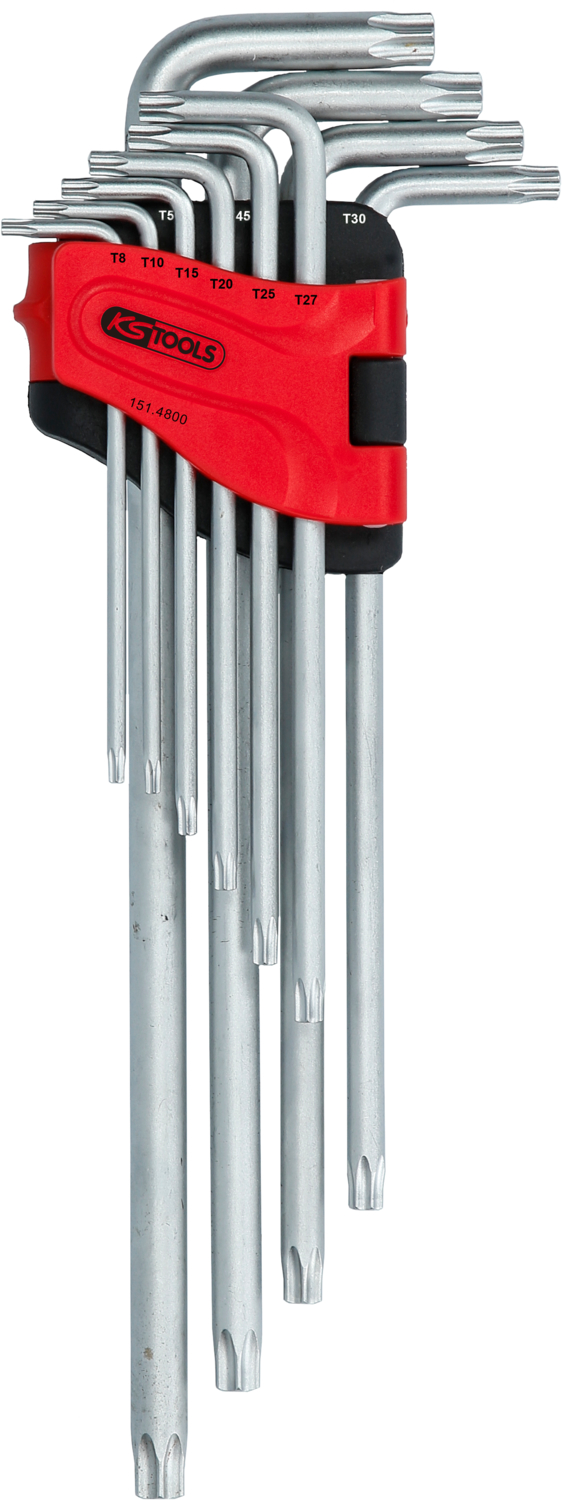KS Tools Torx-Winkelstiftschlüssel-Satz mit Bohrung, XL, 10-tlgTB8-TB50