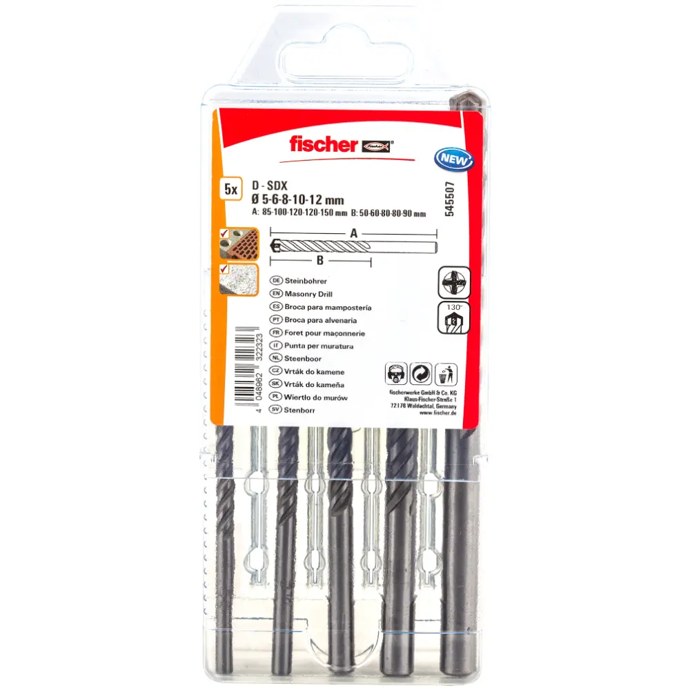 Fischer Steinbohrer D-SDX Set 5-12mm (5)
