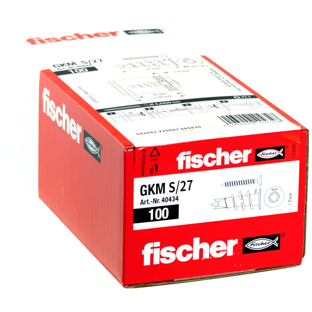 Fischer Gipskartondübel Metall GKM S 27 mit Schraube