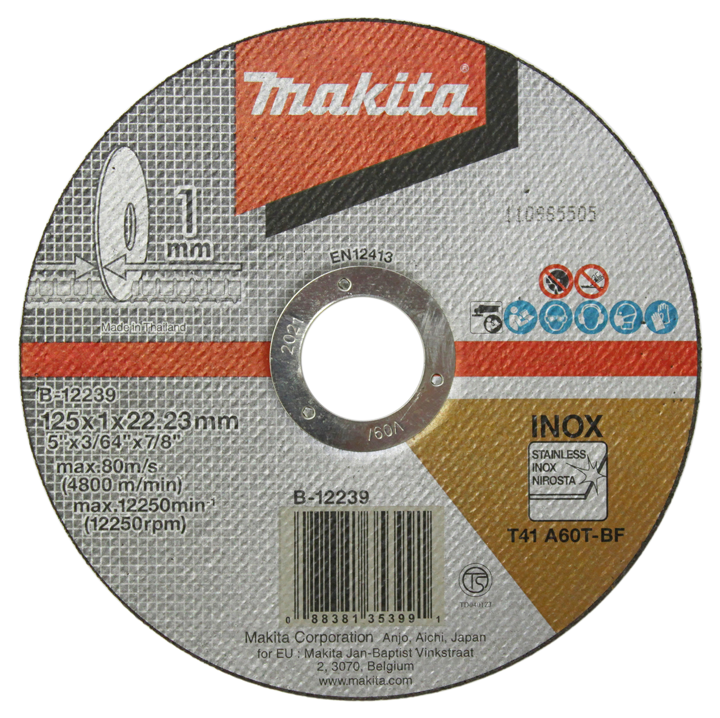 Makita Trennscheibe INOX, 125 x 1 mm - 10 Stück - B-12239-10