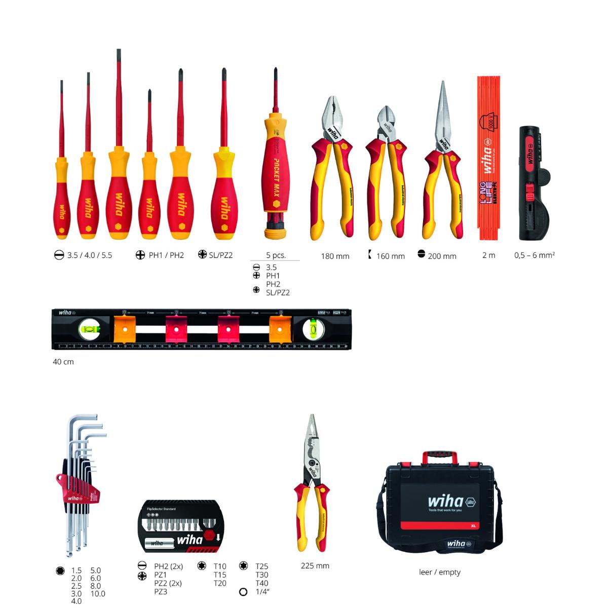 Wiha Werkzeugkoffer XL 2 electric 41-teilges Set