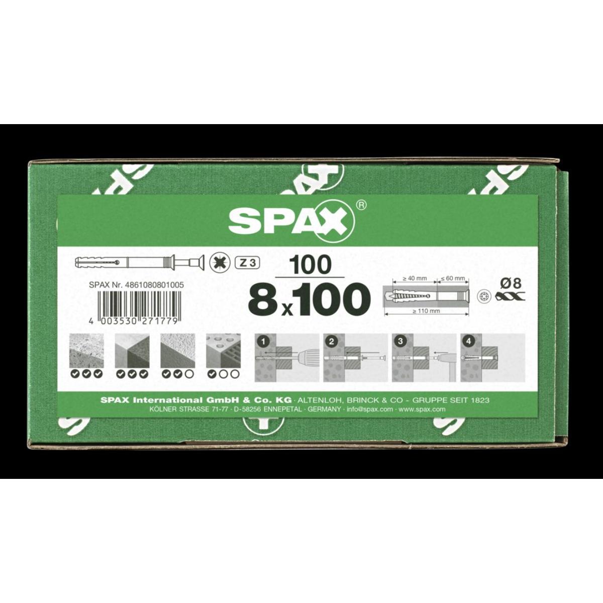 SPAX Nagelduebel Senkkopf Z3, 100 Stück