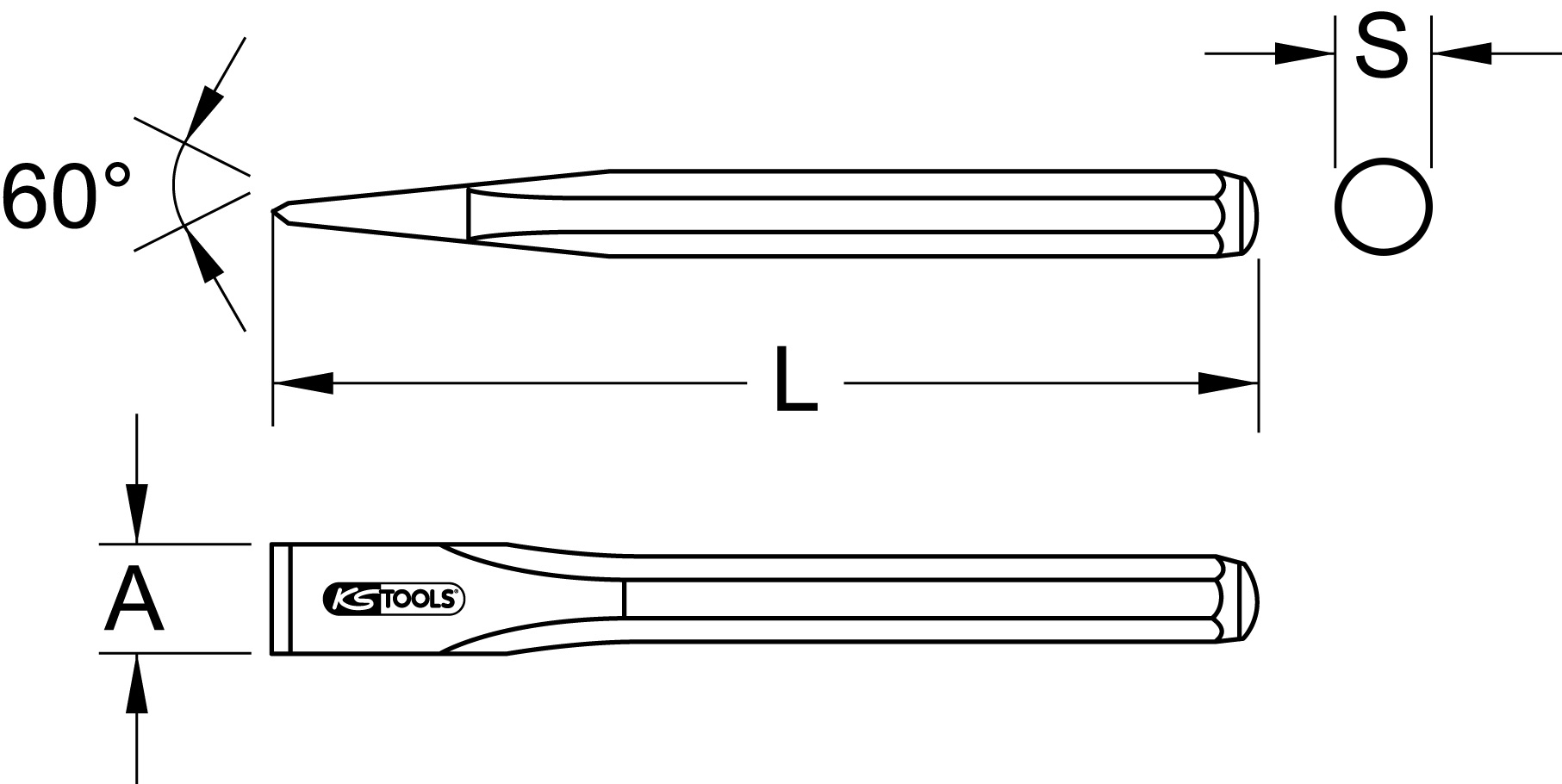 KS Tools EDELSTAHL Flachmeißel