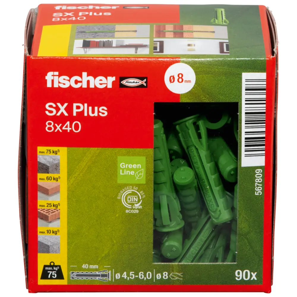 Fischer Spreizdübel SX Plus Green 8x40