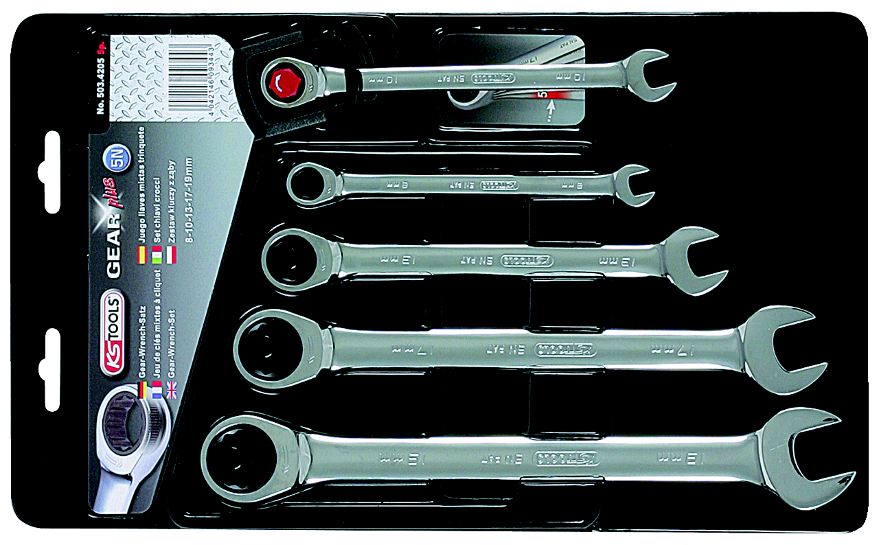 KS Tools GEARplus Ratschenringmaulschlüssel-Satz, 5-tlg 5/16"-3/4"