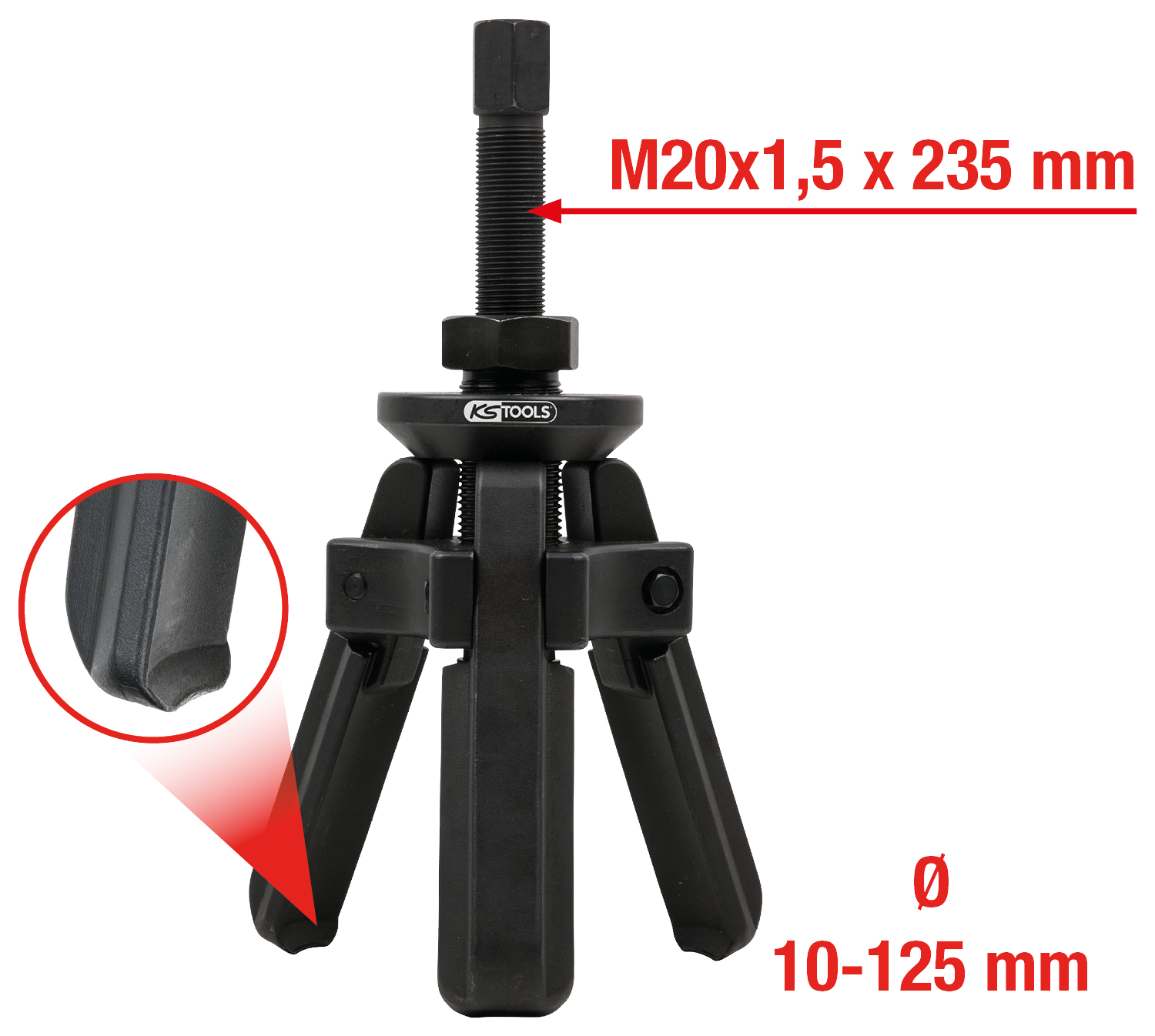 KS Tools Lagerring-Abzieher 3-armig mit Spannkonus