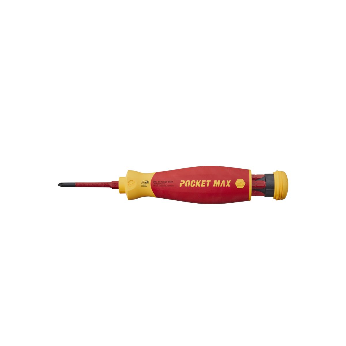 Wiha Schraubendreher mit Bit Magazin PocketMax electric gemischt mit 4 slimBits