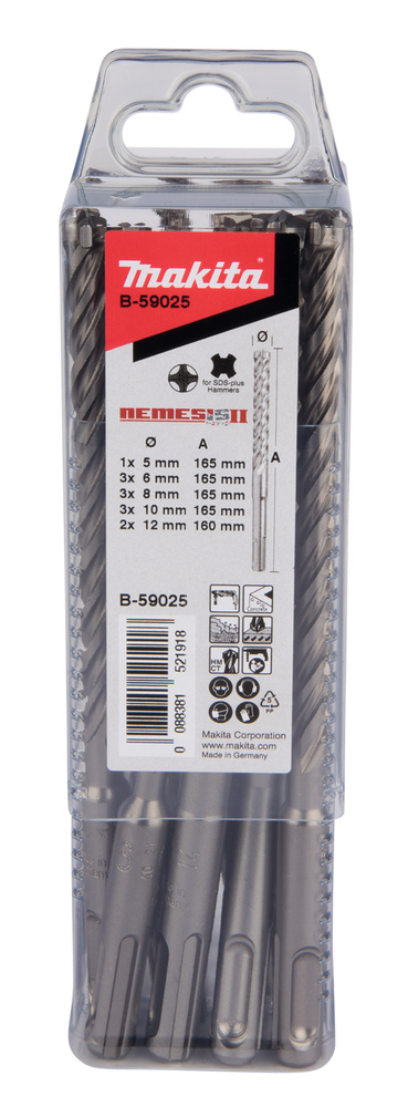 Makita Hammerbohrer NEMESIS II, SDS-PLUS - 12-teilig - B-59025