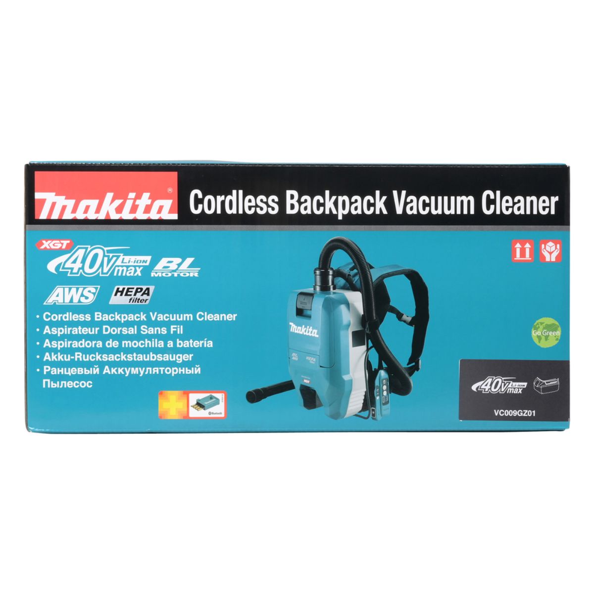 Makita Akku-Rucksackstaubsauger 40V max. mit AWS (ohne Akku, ohne Ladegerät) VC009GZ01
