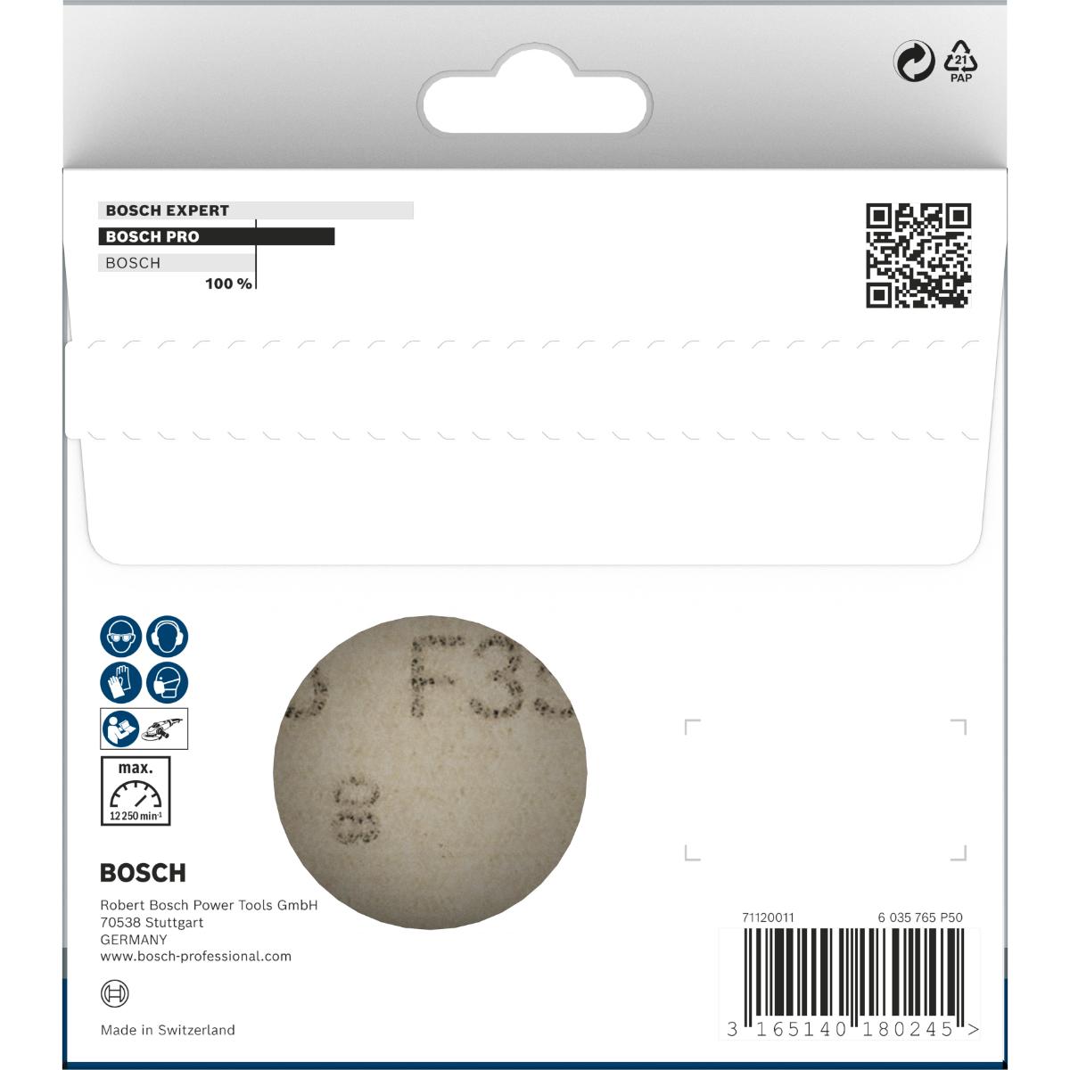 Bosch PRO Schleifblatt Papier F355, 125 mm, ungelocht, Klett, 10er-Pack