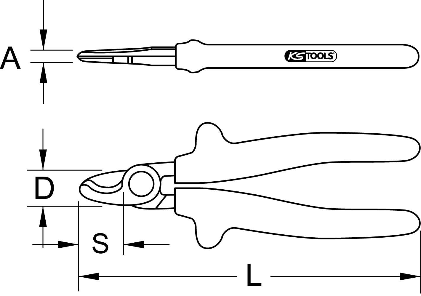 KS Tools 1000V Einhand-Kabelschere