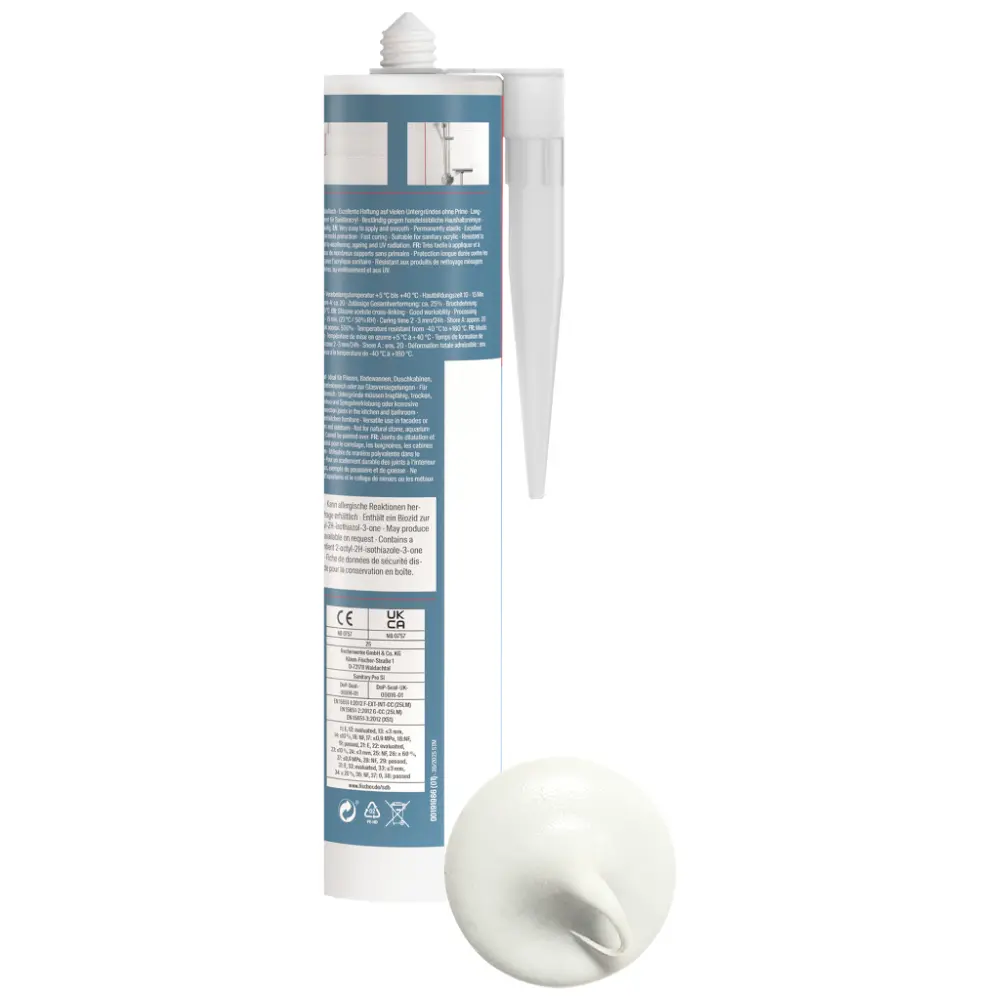 Fischer Sanitärsilikon Sanitary Pro SI (DSSA) weiß 310 ml