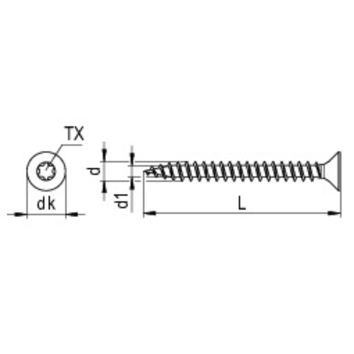 Reisser Q200 plus, Spanplattenschraube, Flachsenkkopf, Vollgewinde, TX, Stahl, verzinkt, gelb chroma