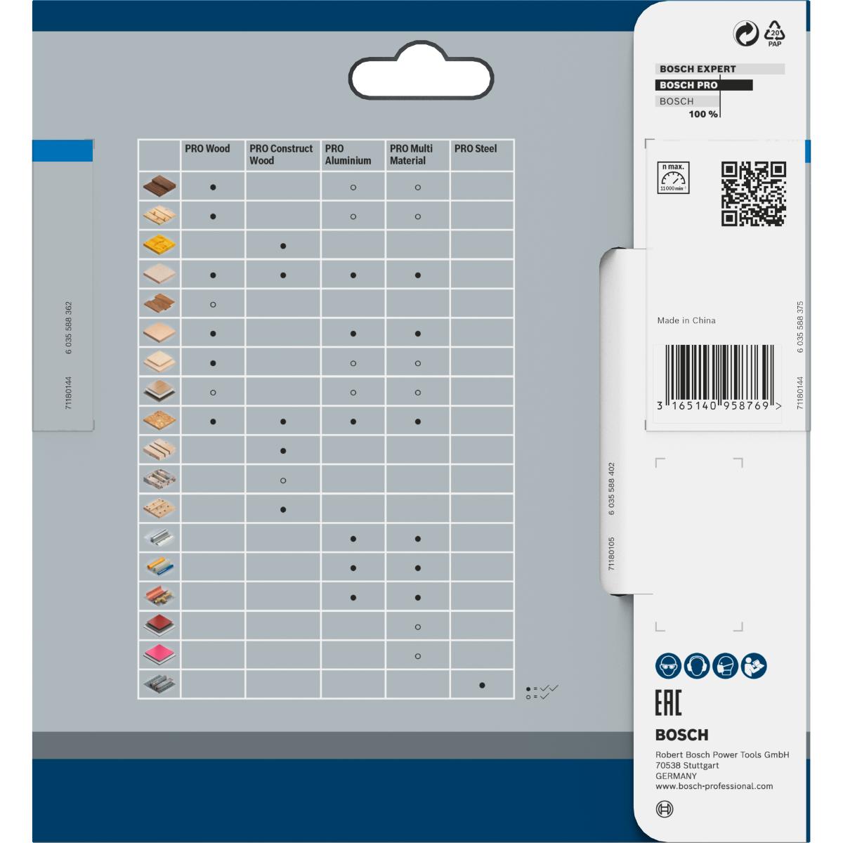 Bosch PRO Akku-Kreissägeblatt Standard for Aluminium 184 x 2/1,5 x 16, 56 Zähne