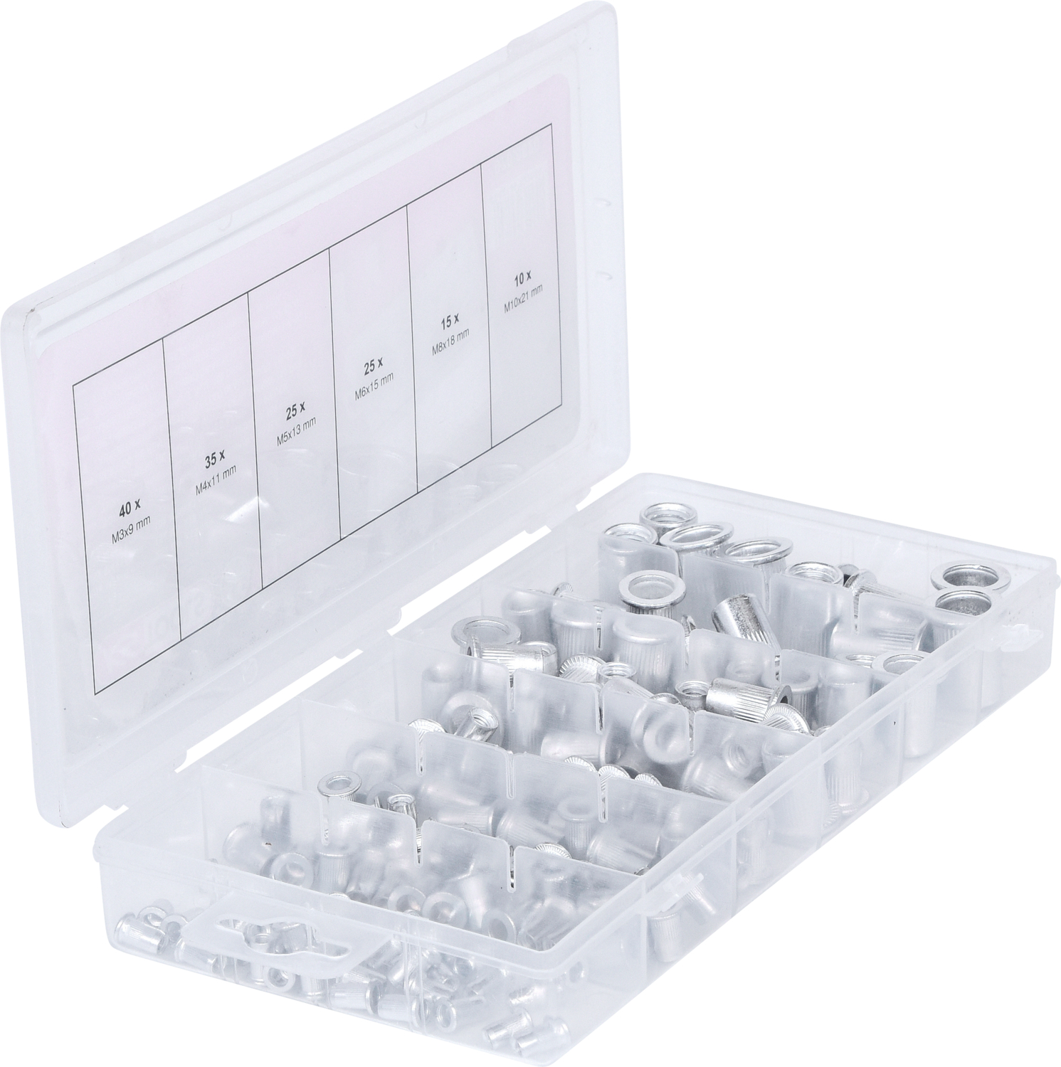 KS Tools Sortiment Gewindenieten, Aluminium, M3x9mm-M10x21mm, 150-tlg