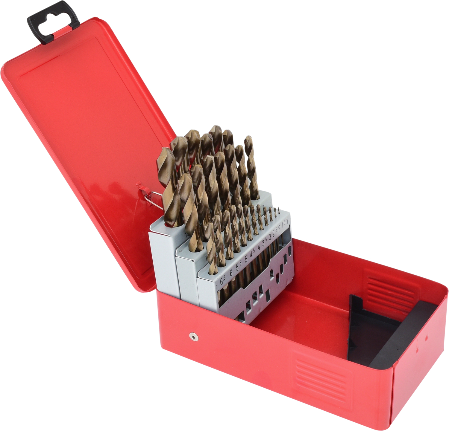 KS Tools HSS-G Co 5 Spiralbohrer-Satz, Stahlblechkassette, 25-tlg, 1-13mm