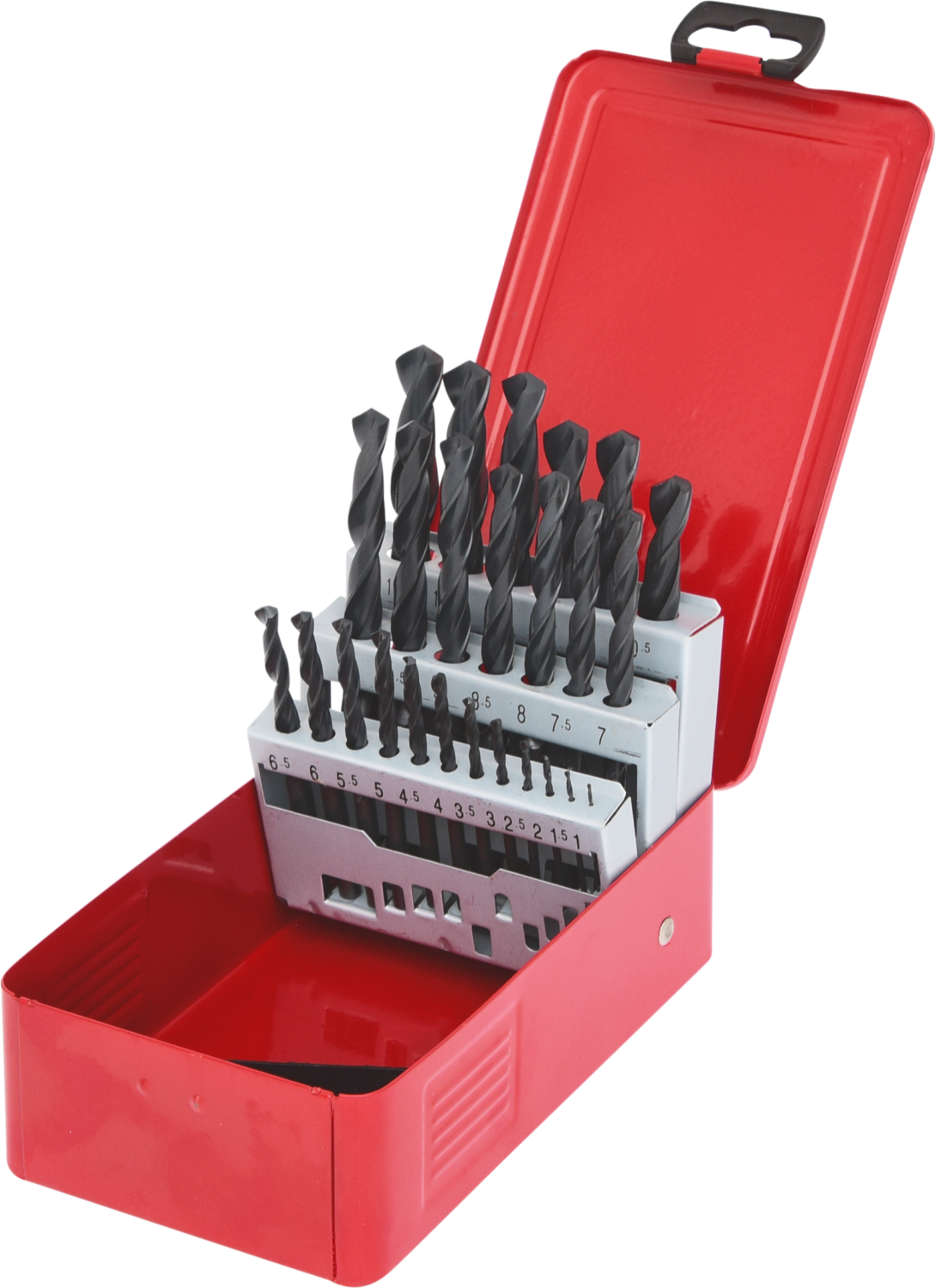 KS Tools HSS-R Spiralbohrer-Satz, Stahlblechkassette, 25-tlg, 1-13mm