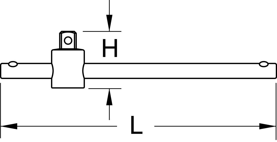 KS Tools 3/8" T-Griff mit Gleitstück, 160mm