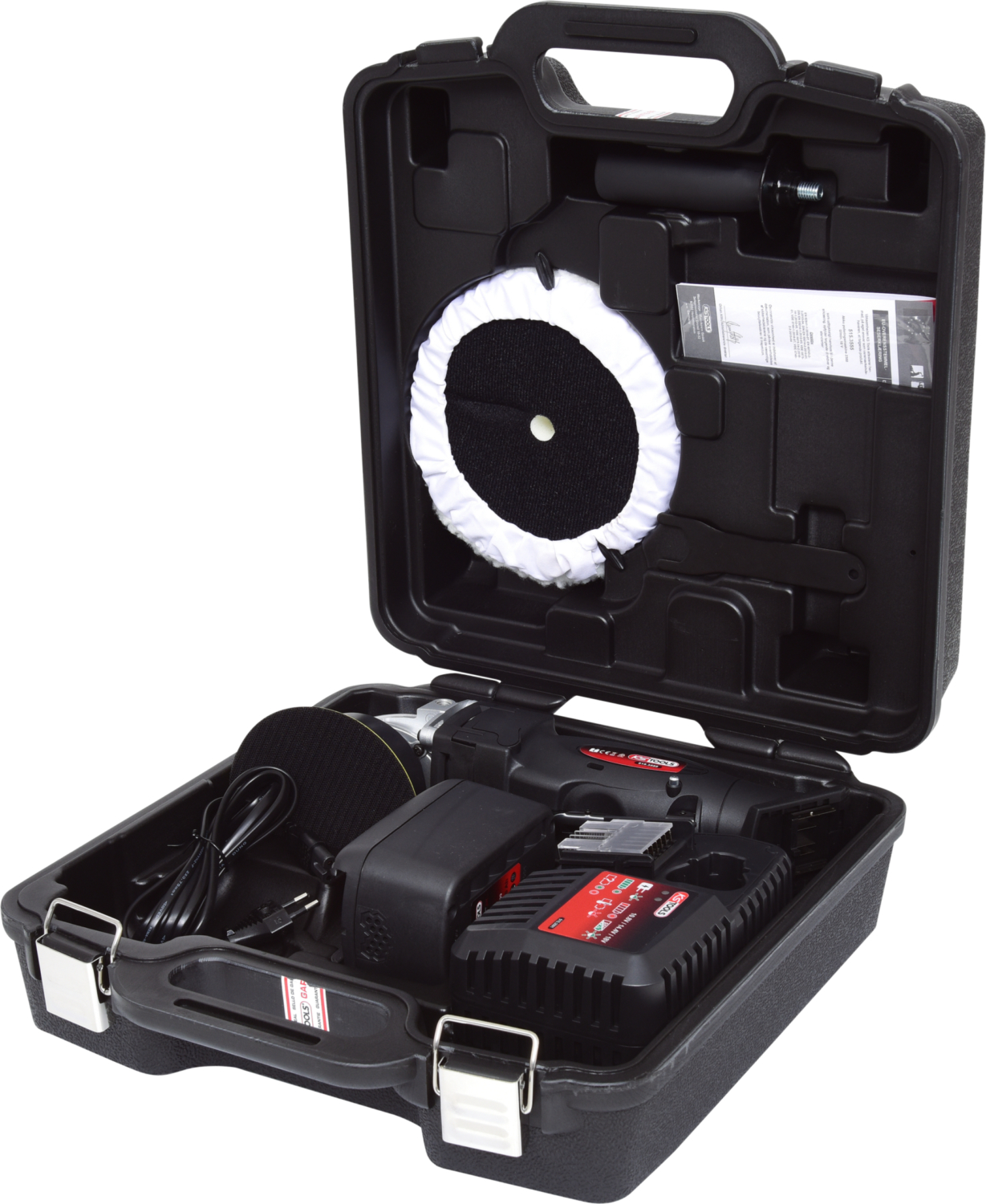 KS Tools Akku-Poliermaschine, 2.300 U-min 18V, mit 1 Akku und 1 Ladegerät