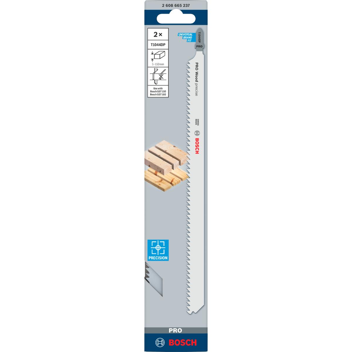 Bosch PRO Wood precise T1044DP Stichsägeblatt,250 mm - 2 Stück