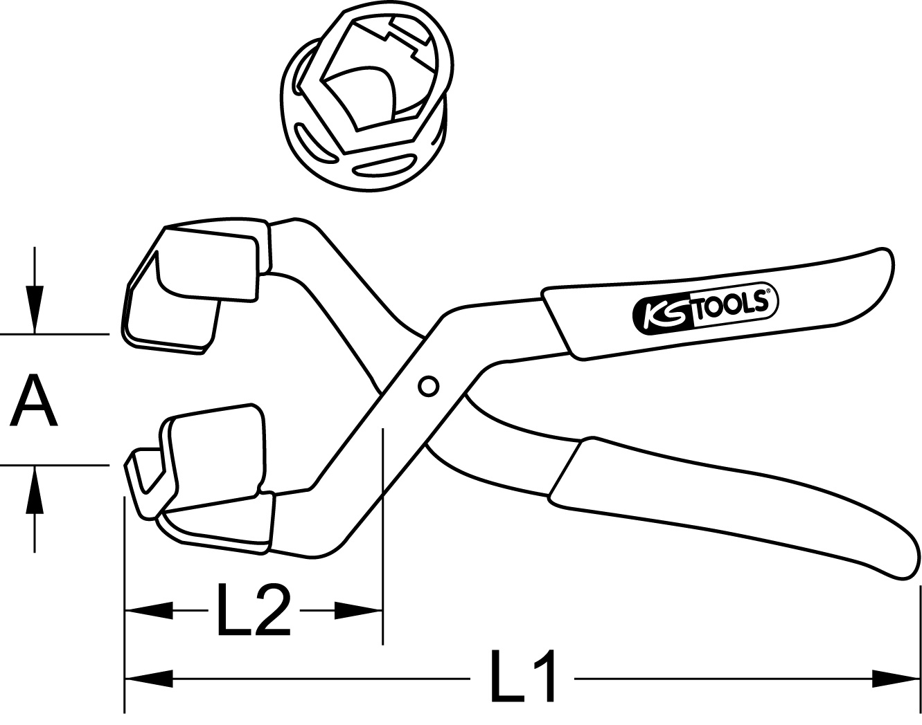KS Tools Hutkappenzange, 250 mm