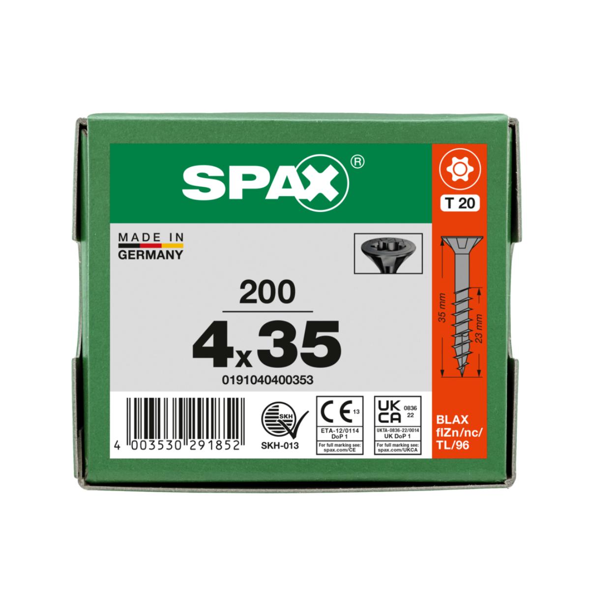 SPAX SENKMULTIKOPF T-STAR PLUS T20 TEILGEWINDE BLAX 200 Stück