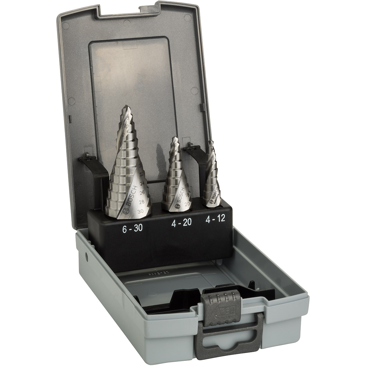 Bosch Stufenbohrer HSS-Set, 3-teilig, 4 - 12 mm, 4 - 20 mm, 6 -30 mm