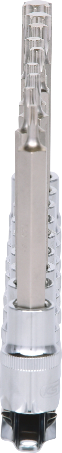 KS Tools 1/2" CHROMEplus Bit-Stecknuss-Satz Torx, lang, 9-tlg T20-T60