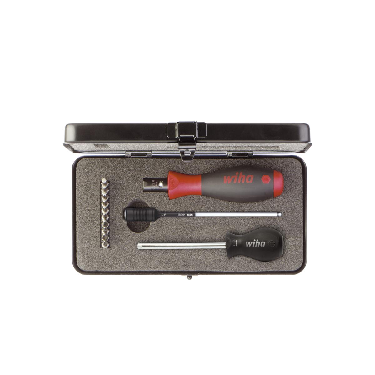 Wiha Drehmoment-Schraubendreher Set TorqueVario -S 0,8-5,0 Nm gemischt 14-tlg variabel einstellbare Drehmomentbegrenzung mit Box